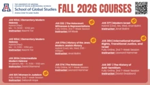 JUS Fall 2026 Courses Digital Signage