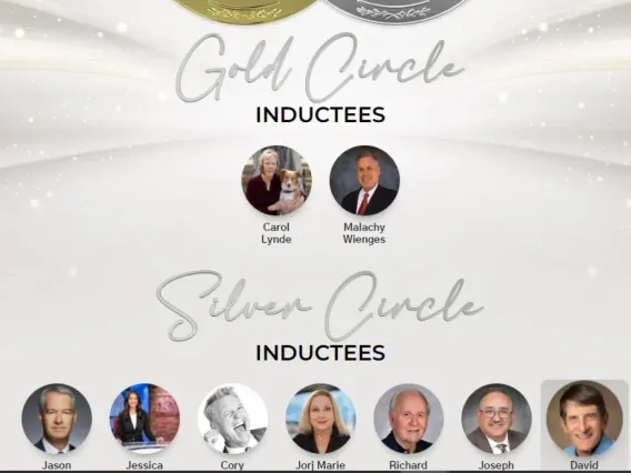 poster for gold and silver inductees to the Academy of Television, Art and Sciences