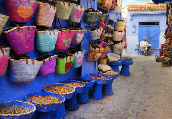 colorful market in Morocco