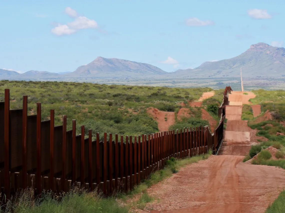 the fence along the Mexico/U.S. border